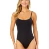 Women's Live In Color Vintage Lingerie Maillot One Piece Swimsuit(Womens Live In Color Vintage Lingerie Maillot One Piece Swimsuit 5) -ANNE COLE Shop MYMO03801 BLK NoireBlack 005 FRONT