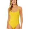 Women's Live In Color Vintage Lingerie Maillot One Piece Swimsuit(Womens Live In Color Vintage Lingerie Maillot One Piece Swimsuit 4) -ANNE COLE Shop MYMO03801 SNSH SunshineYellow 484 FRONT