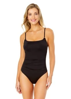 Women's Live In Color Shirred Lingerie Maillot One Piece(Anne Cole Shirred Lingerie Maillot One Piece 1) 20 Women's Live In Color Shirred Lingerie Maillot One Piece(Anne Cole Shirred Lingerie Maillot One Piece 1) -ANNE COLE Shop MYMO05701 BLK NoireBlack 236 FRONT
