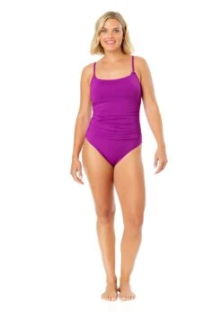 Women's Live In Color Shirred Lingerie Maillot One Piece(Womens Live In Color Shirred Lingerie Maillot One Piece 7) -ANNE COLE Shop MYMO05701 FUSC FUCHSIA 2054