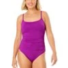 Women's Live In Color Shirred Lingerie Maillot One Piece(Womens Live In Color Shirred Lingerie Maillot One Piece 7) -ANNE COLE Shop MYMO05701 FUSC FUCHSIA 2054 FRONT