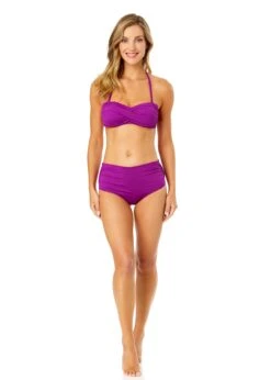 Women's Live In Color Twist Bandeau Bikini Top(Womens Live In Color Twist Bandeau Bikini Top 2) -ANNE COLE Shop MYMT10101 FUSC FUCHSIA MYMB36001 FUSC 1419 01ad20f7 fa73 4733 b1a4 f9b6f4f50b31