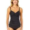Women's Live In Color Hidden Underwire Drape Front Tankini Swim Top(Womens Live In Color Hidden Underwire Drape Front Tankini Swim Top) 1 Women's Live In Color Hidden Underwire Drape Front Tankini Swim Top(Womens Live In Color Hidden Underwire Drape Front Tankini Swim Top) -ANNE COLE Shop MYMT23301 BLK Black Noire MYMB36001 BLK 1260 FRONT