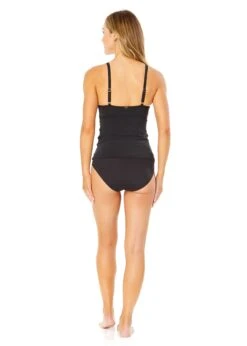 Women's Live In Color Hidden Underwire Drape Front Tankini Swim Top(Womens Live In Color Hidden Underwire Drape Front Tankini Swim Top) -ANNE COLE Shop MYMT23301 BLK Black Noire MYMB36001 BLK 1280