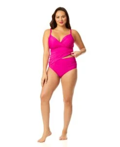 Women's Live In Color Twist Front Underwire Tankini Swim Top(Womens Live In Color Twist Front Underwire Tankini Swim Top 7) -ANNE COLE Shop MYMT23301 HBCU MYMB36001 HBCU 393
