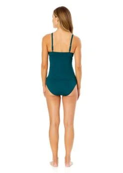 Women's Live In Color Twist Front Underwire Tankini Swim Top(Womens Live In Color Twist Front Underwire Tankini Swim Top 5) -ANNE COLE Shop MYMT23301 HUNTR HunterGreen MYMB36001 HUNTR 1994