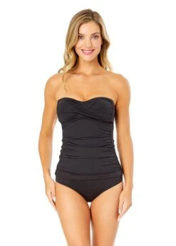 Women's Live In Color Twist Front Bandeaukini Swim Top(Anne Cole Twist Front Bandeaukini Swim Top 1)