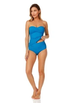 Women's Live In Color Twist Front Bandeaukini Swim Top(Womens Live In Color Twist Front Bandeaukini Swim Top 8) 12 Women's Live In Color Twist Front Bandeaukini Swim Top(Womens Live In Color Twist Front Bandeaukini Swim Top 8) -ANNE COLE Shop MYMT25001 CRLN MYMB36001 CRLN 1100