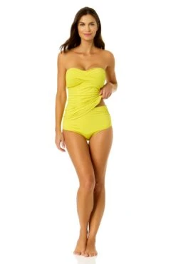 Women's Live In Color Twist Front Bandeaukini Swim Top(Womens Live In Color Twist Front Bandeaukini Swim Top 6) 17 Women's Live In Color Twist Front Bandeaukini Swim Top(Womens Live In Color Twist Front Bandeaukini Swim Top 6) -ANNE COLE Shop MYMT25001 MYMB36001 CTRN 952