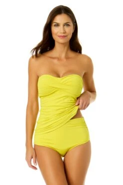 Women's Live In Color Twist Front Bandeaukini Swim Top(Womens Live In Color Twist Front Bandeaukini Swim Top 6) 12 Women's Live In Color Twist Front Bandeaukini Swim Top(Womens Live In Color Twist Front Bandeaukini Swim Top 6) -ANNE COLE Shop MYMT25001 MYMB36001 CTRN 952 1