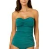 Women's Live In Color Twist Front Bandeaukini Swim Top(Womens Live In Color Twist Front Bandeaukini Swim Top 4) -ANNE COLE Shop MYMT25001 MYMB36001 GRNI 2092 1
