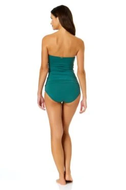 Women's Live In Color Twist Front Bandeaukini Swim Top(Womens Live In Color Twist Front Bandeaukini Swim Top 4) -ANNE COLE Shop MYMT25001 MYMB36001 GRNI 2113