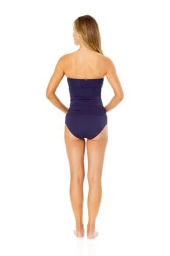 Women's Live In Color Twist Front Bandeaukini Swim Top(Anne Cole Twist Front Bandeaukini Swim Top 1) -ANNE COLE Shop MYMT25001 NAVY MYMB36001 NAVY 2045