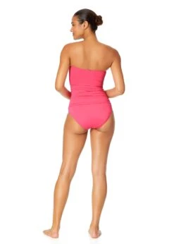Women's Live In Color Twist Front Bandeaukini Swim Top(Womens Live In Color Twist Front Bandeaukini Swim Top 13) -ANNE COLE Shop MYMT25001 PKGL Pink Glow MYMB36001 PKGL 2495