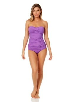 Women's Live In Color Twist Front Bandeaukini Swim Top(Womens Live In Color Twist Front Bandeaukini Swim Top 10) -ANNE COLE Shop MYMT25001 PUHR MYMB36001 PUHR 1421