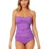 Women's Live In Color Twist Front Bandeaukini Swim Top(Womens Live In Color Twist Front Bandeaukini Swim Top 10) -ANNE COLE Shop MYMT25001 PUHR MYMB36001 PUHR 1421 FRONT