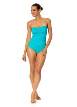 Women's Live In Color Twist Front Bandeaukini Swim Top(Womens Live In Color Twist Front Bandeaukini Swim Top 15) 11 Women's Live In Color Twist Front Bandeaukini Swim Top(Womens Live In Color Twist Front Bandeaukini Swim Top 15) -ANNE COLE Shop MYMT25001 SEGR Seafoam Green MYMB36001 SEGR 2881
