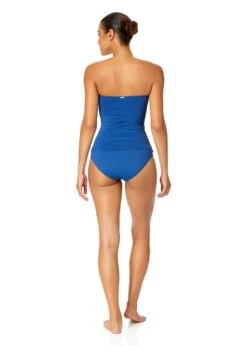 Women's Live In Color Twist Front Bandeaukini Swim Top(Womens Live In Color Twist Front Bandeaukini Swim Top 16) -ANNE COLE Shop MYMT25001 SLB Slate Blue MYMB36001 SLB Slate Blue 2095