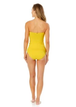 Women's Live In Color Twist Front Bandeaukini Swim Top(Womens Live In Color Twist Front Bandeaukini Swim Top 17) -ANNE COLE Shop MYMT25001 SNSH Sunshine Yellow MYMB36001 SNSH 537