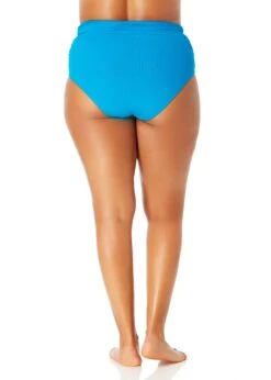 Women's Plus Size Live In Color High Waisted Shirred Bottom(Womens Plus Size Live In Color High Waisted Shirred Bottom 1) -ANNE COLE Shop MYPB36001 CRLN 1856