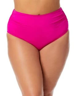 Women's Plus Live In Color High Waisted Shirred Bottom(Womens Plus Live In Color High Waisted Shirred Bottom 1)