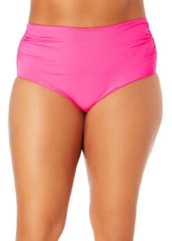 Women's Plus Size Live In Color High Waisted Shirred Bottom(Womens Plus Size Live In Color High Waisted Shirred Bottom 2)