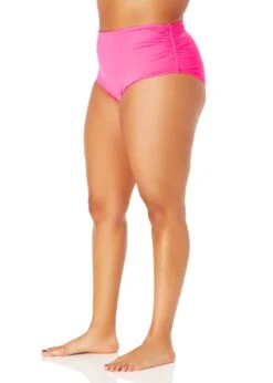 Women's Plus Size Live In Color High Waisted Shirred Bottom(Womens Plus Size Live In Color High Waisted Shirred Bottom 2) -ANNE COLE Shop MYPB36001 PPCH 1927