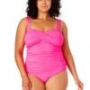 Women's Plus Size Live In Color Twist Front Shirred One Piece Swimsuit(Womens Plus Size Live In Color Twist Front Shirred One Piece Swimsuit) -ANNE COLE Shop MYPO00501 PPCH 1965 FRONT