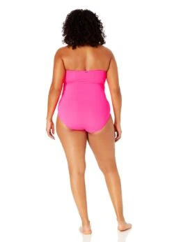 Women's Plus Size Live In Color Twist Front Shirred One Piece Swimsuit(Womens Plus Size Live In Color Twist Front Shirred One Piece Swimsuit) -ANNE COLE Shop MYPO00501 PPCH 1988