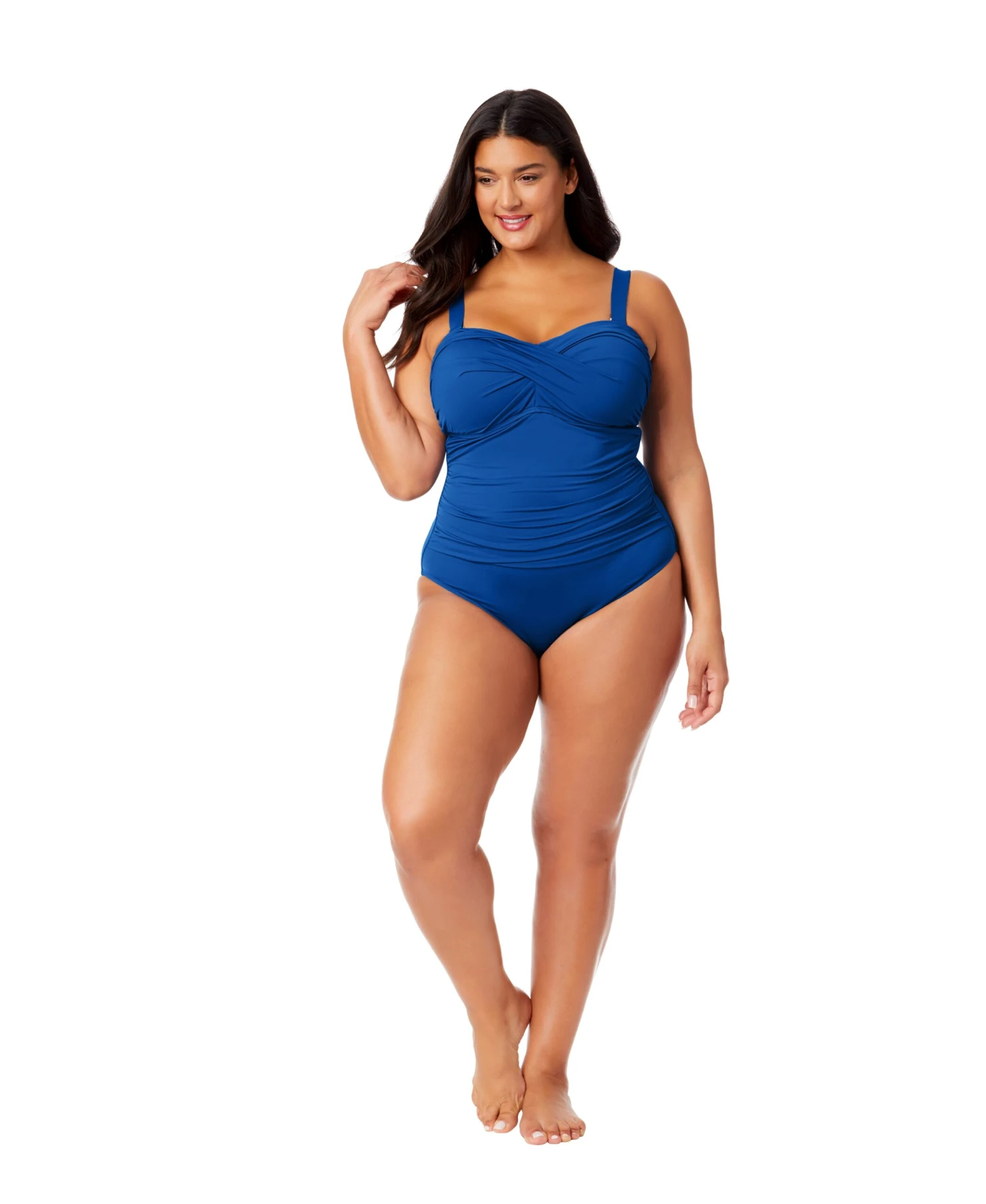 Women's Plus Live In Color Twist Front Shirred One Piece Swimsuit(Womens Plus Live In Color Twist Front Shirred One Piece Swimsuit) 8 Women's Plus Live In Color Twist Front Shirred One Piece Swimsuit(Womens Plus Live In Color Twist Front Shirred One Piece Swimsuit) - Image 6