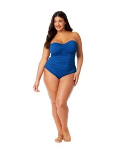 Women's Plus Live In Color Twist Front Shirred One Piece Swimsuit(Womens Plus Live In Color Twist Front Shirred One Piece Swimsuit) 13 Women's Plus Live In Color Twist Front Shirred One Piece Swimsuit(Womens Plus Live In Color Twist Front Shirred One Piece Swimsuit) -ANNE COLE Shop MYPO00501 SLB SlateBlue 1159