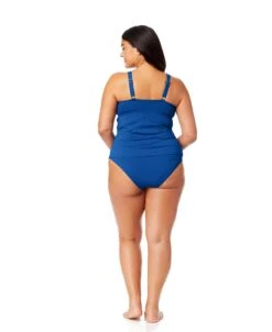 Women's Plus Live In Color Twist Front Underwire Tankini Swim Top(Womens Plus Live In Color Twist Front Underwire Tankini Swim Top) -ANNE COLE Shop MYPT23301 SLB SlateBlue MYPB36001 SLB 1555