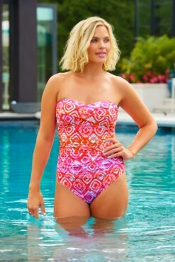 Women's Tie Dye Foulard Twist Front Shirred One Piece Swimsuit(Womens Tie Dye Foulard Twist Front Shirred One Piece Swimsuit) -ANNE COLE Shop SHOT 20 1333