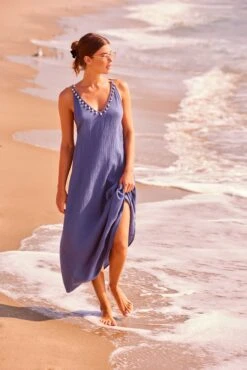 Women's V Neck Braided Shell Strap Cover Up(Womens V Neck Braided Shell Strap Cover Up) -ANNE COLE Shop blueshellibcu2