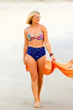 Women's Gradient Floral Shirred Underwire Bikini Swim Top(Womens Gradient Floral Shirred Underwire Bikini Swim Top) -ANNE COLE Shop gfsb1